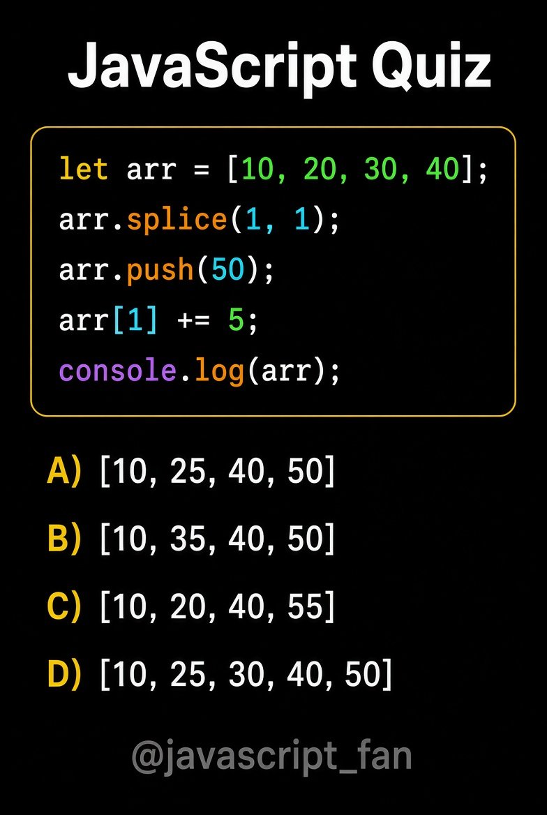 javascript_fan's tweet photo. JavaScript Quiz: 90% of the beginners answer this wrongly🤯🤯
Comment your answer 👇 https://t.co/QCz1tlAGRQ