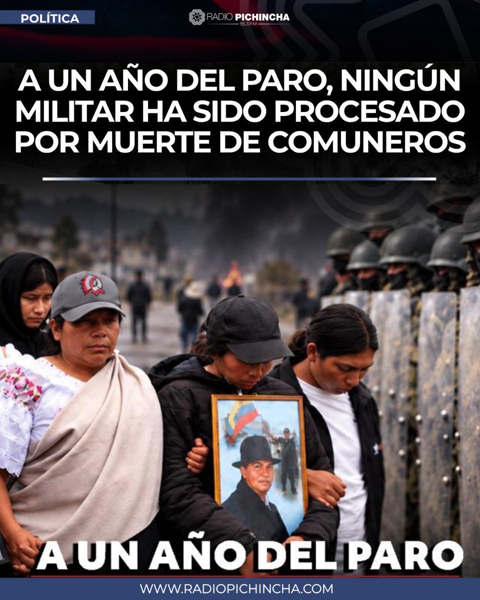 radio_pichincha's tweet photo. 🏛#POLÍTICA | La muerte de Efraín Fuerez, José Guamán y Édison Farinango, en el marco de la represión militar, va quedando en la impunidad.
A pesar de que ha pasado un año, en las comunidades indígenas de Imbabura aún no se borran las imágenes de la brutal represión militar y policial durante el paro de septiembre y octubre de 2025, en rechazo a la eliminación del subsidio al diésel.
#LaRadioDeLasNoticias
Los detalles 
https://t.co/KqjoYhEwHO