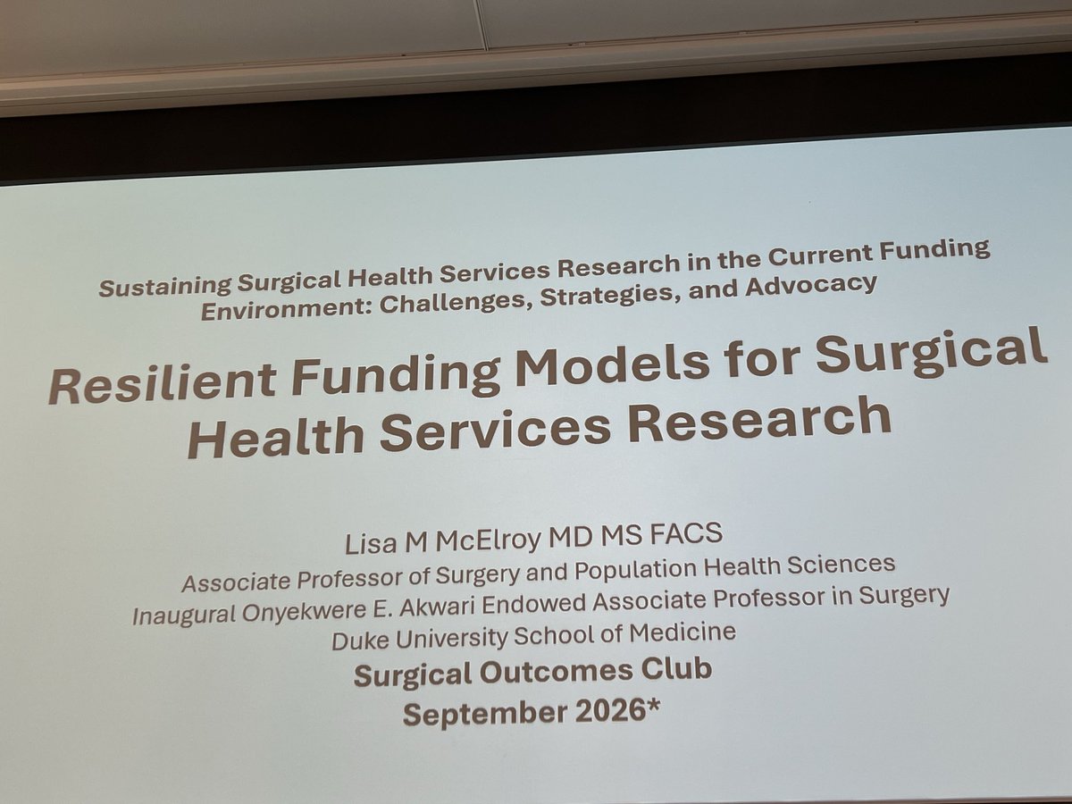 RunLiz's tweet photo. #SOC26 @SurgOutcomes Session 2: Sustaining Surgical Health Services Research in the Current Funding Environment continues to impress! https://t.co/KpjyA7K5Me