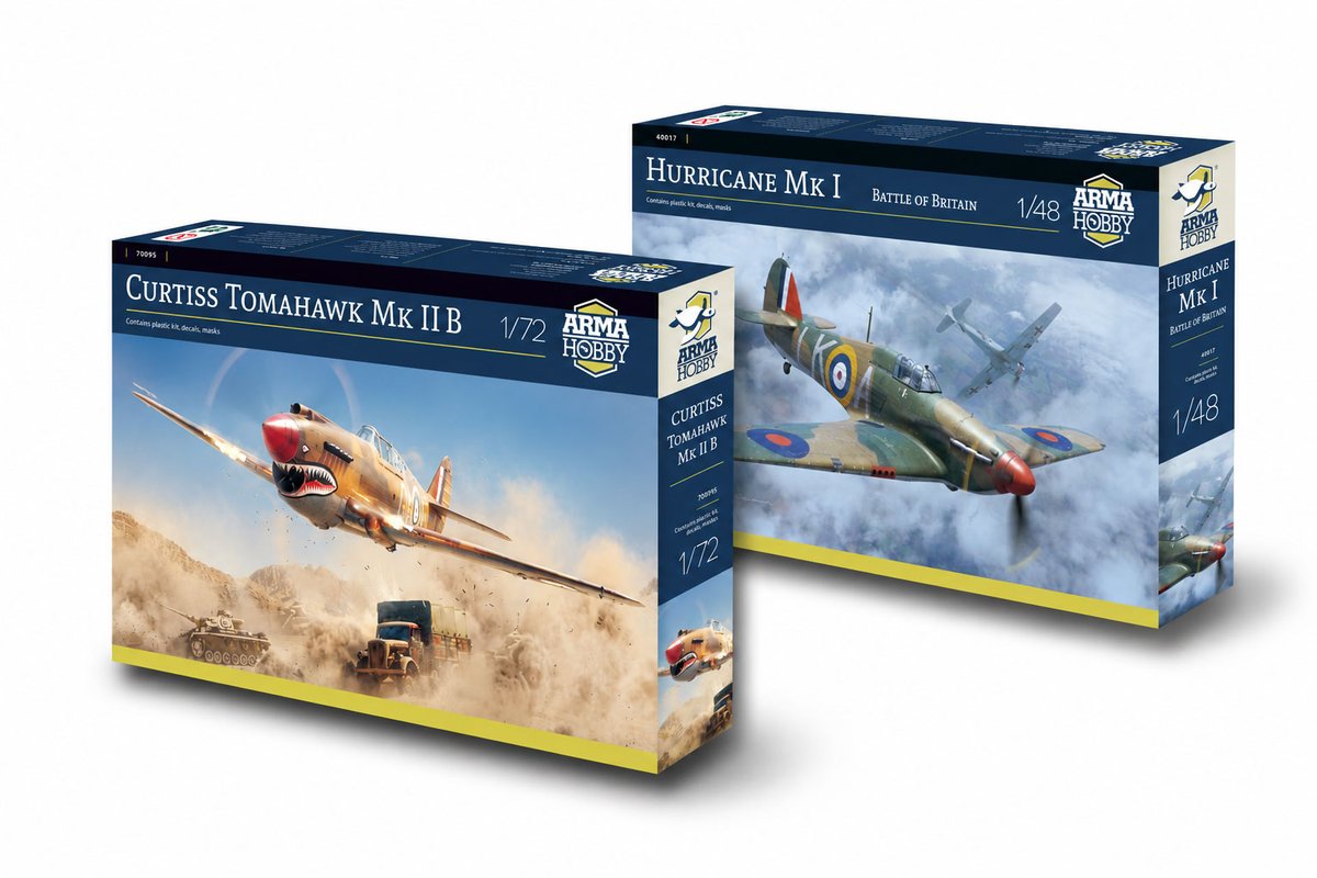 ArmaHobby's tweet photo. The October pre-order is now open!
Curtiss Tomahawk Mk IIB 1/72 and Hurricane Mk I 1/48 are ready with special options available during the launch.
📦 Shipping: third week of October.
See all pre-order options:
https://t.co/DBtS7QtzGc
#ArmaHobby #Tomahawk #Hurricane #TTModelarze https://t.co/0lTyUTMDfL