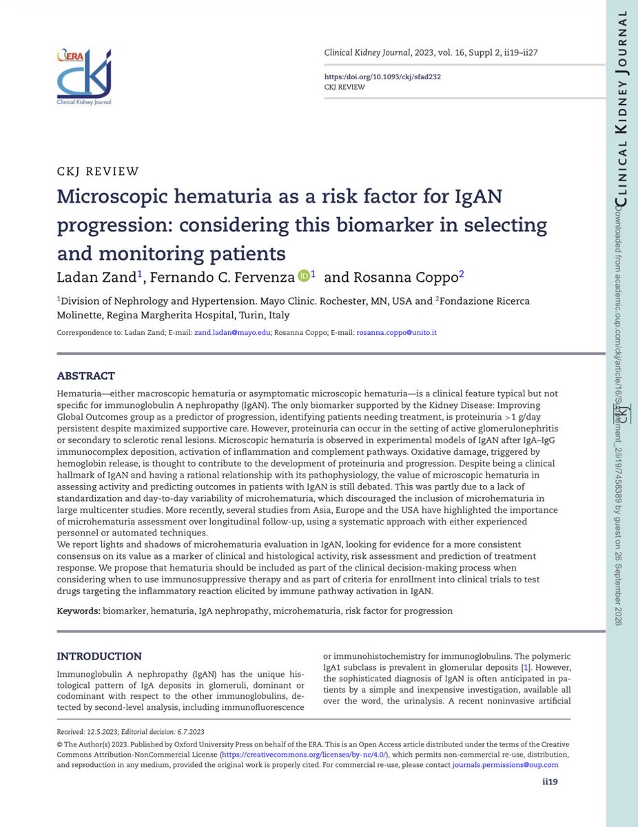 edgarvlermamd's tweet photo. Microscopic hematuria as a risk factor for #IgAN progression: considering this biomarker in selecting and monitoring patients ca. 2023 from @LadanZand @fervenzaf
#Nephpearls #RKDSummit
๐๐ผ https://t.co/2uWJ8miYNV https://t.co/8BL716xvsf