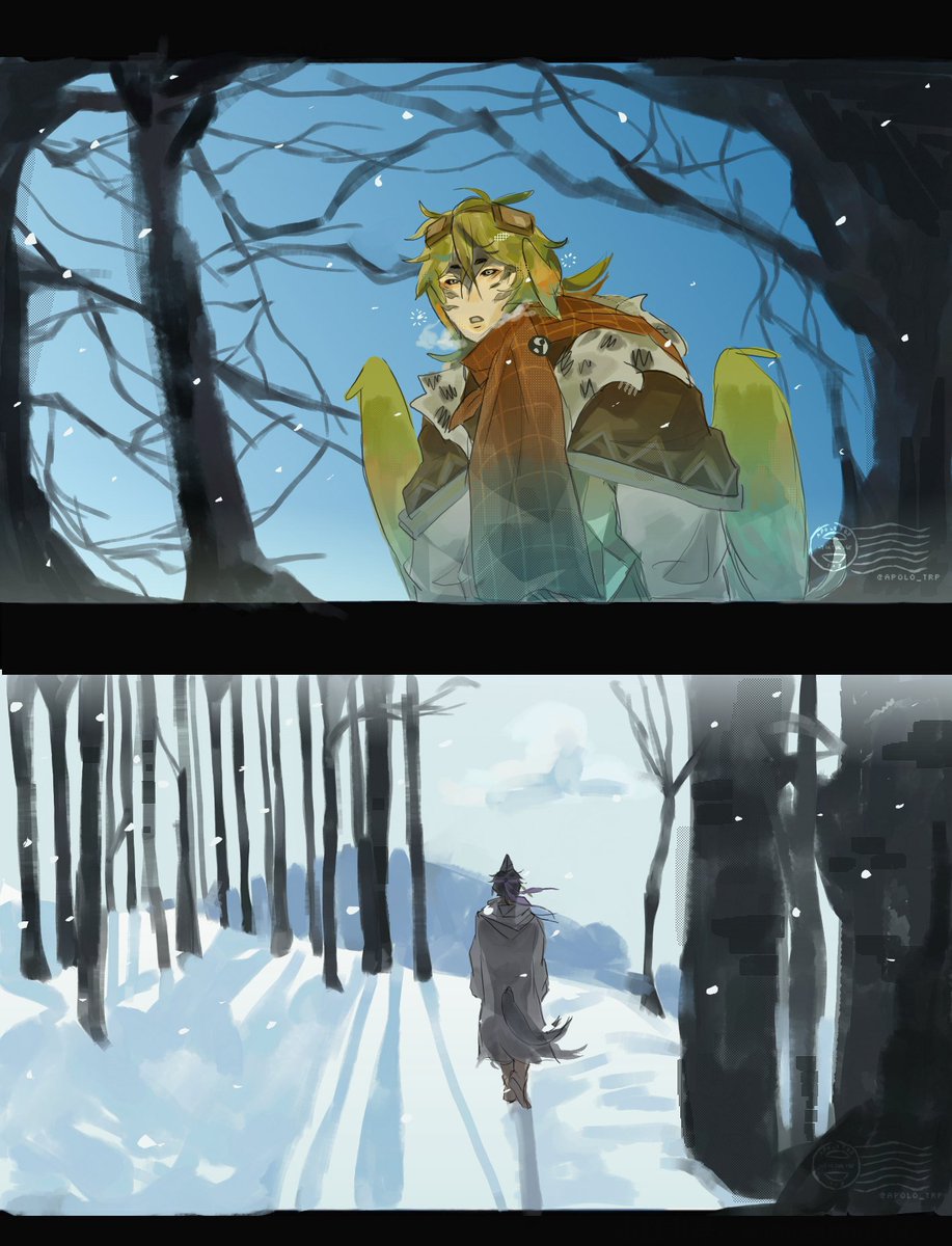 ap0lo_trp's tweet photo. "But in the underworld
The past seems close behind.."
 #odysseyduo #parrotx2fanart #UU https://t.co/pStTKbytek