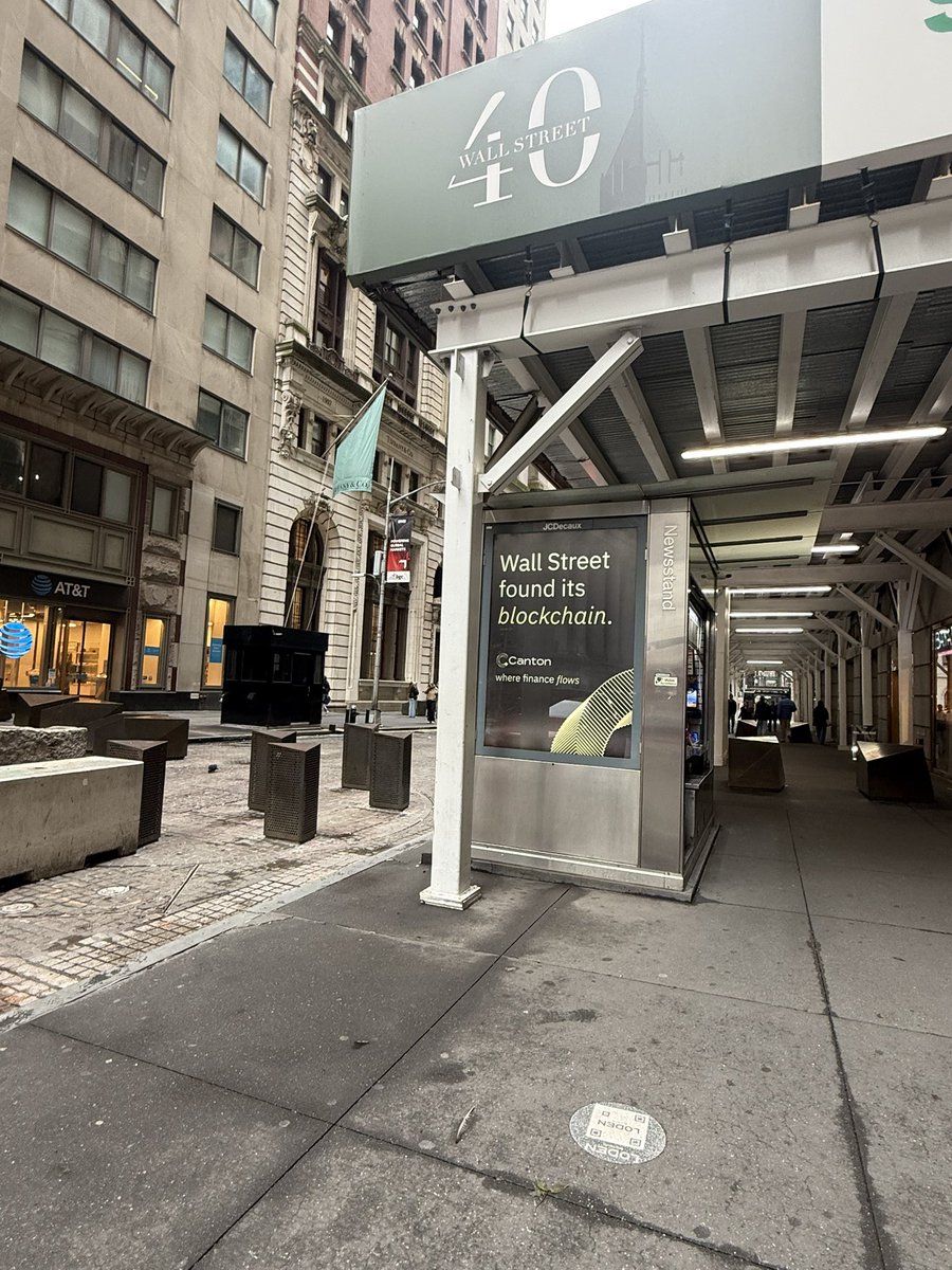 fintechfrank's tweet photo. Canton ad near Wall Street https://t.co/mhW4hIWupI