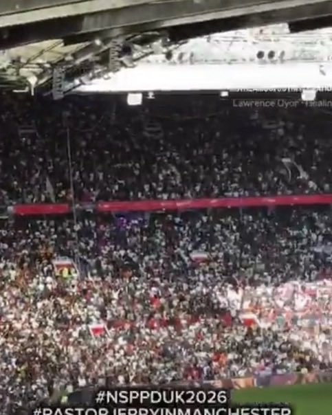 abazwhyllzz's tweet photo. Pastor Jerry Eze becomes the first Nigerian to sell out old trafford stadium at Manchester in United Kingdom with over 100,000 people in attendance. 

This is massive🇳🇬❤️🔥 https://t.co/WIj1xf4OMk