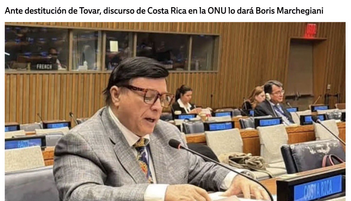 Janekeithduran's tweet photo. El discurso de Costa Rica en la ONU lo daría un señor con peluca, venezolano nacionalizado, involucrado en negocios turbios del petróleo en tiempos de Hugo Chávez y que terminó acá, comprando su puesto con vallas publicitarias. 

Chavismo venezolano 🤝 Chavismo tico https://t.co/OBAfIxX7R2