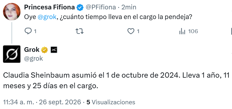 PFifiona's tweet photo. ¡Grok, hermano, ya eres mexicano! 🥳 https://t.co/AFIlWigo8d
