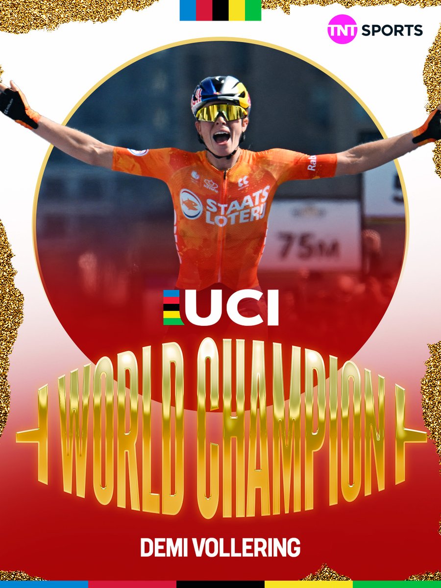 cyclingontnt's tweet photo. New World Champion! 🌈

Demi Vollering claims the rainbow jersey in Montreal! 👑 https://t.co/Dez4bG0VA2