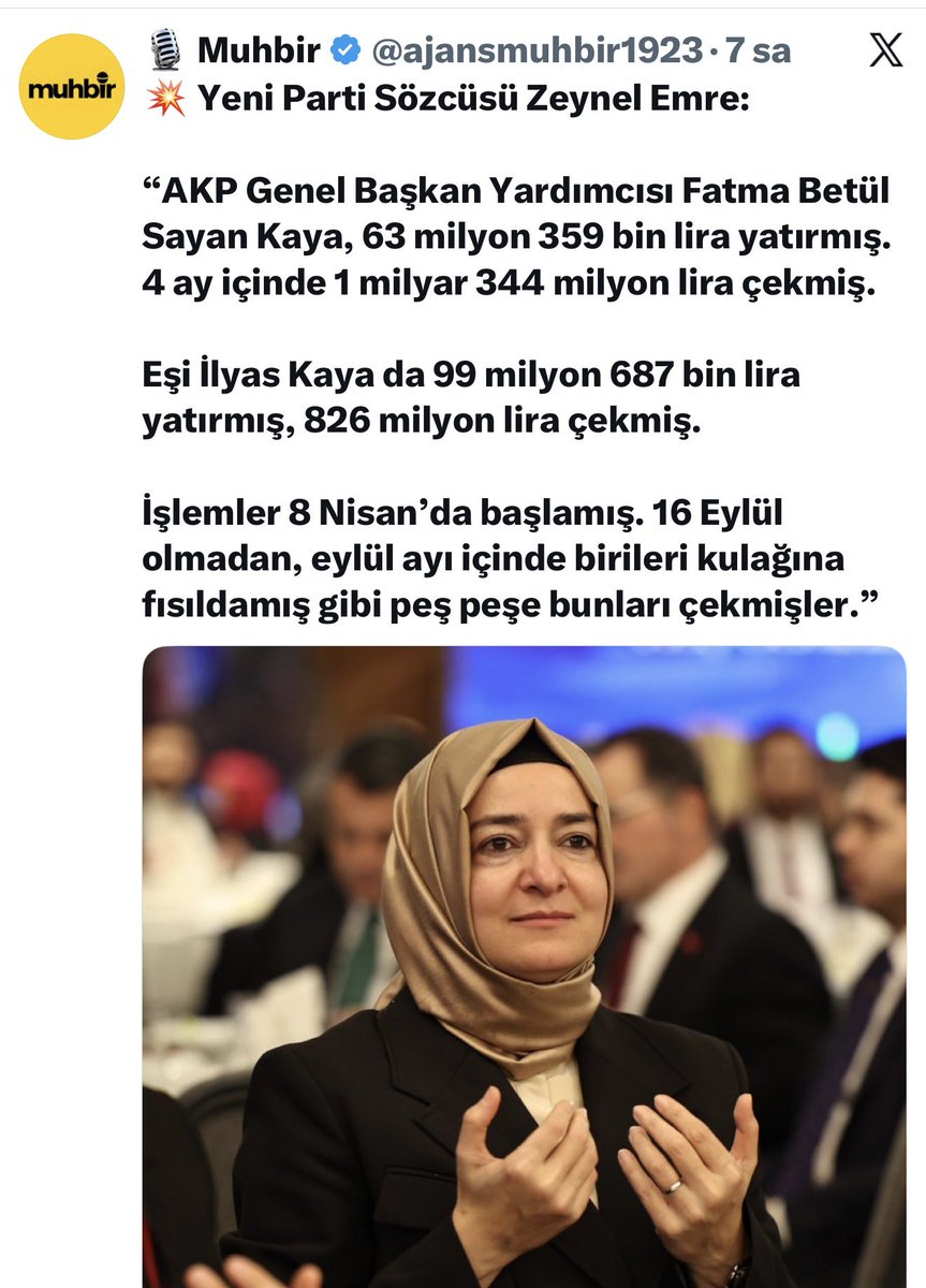 fatihakalan's tweet photo. En büyük fon vurguncularından biri “Erdoğan’ın kızı” diye anılan Fatma Betül Sayan çıktı. 2,2 milyarlık bir soygundan söz ediliyor. Geçen gün MASAK’a panikle yapılan operasyon ve Adalet Bakanı @abakingurlek’in itiraf gibi açıklaması daha net anlaşılıyor şimdi. Ama soyguna aileden karışan başkaları da çıkacaktır.