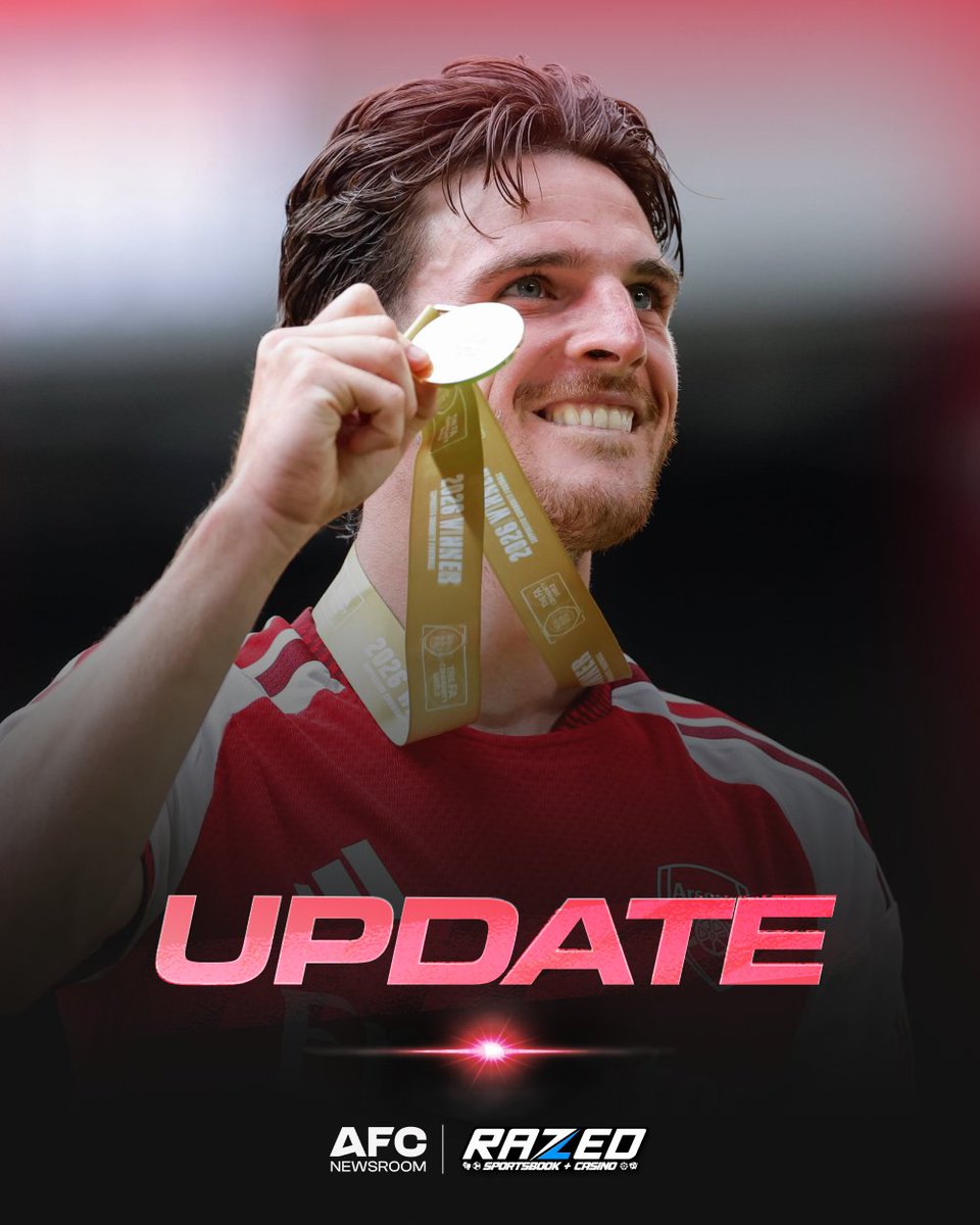 afcnewsroom's tweet photo. 🚨 UPDATE: Talks are ongoing between Arsenal and Declan Rice regarding a new contract.

Arsenal is optimistic about reaching an agreement soon.  

[ @FabrizioRomano ] https://t.co/dh0Ke7YtkM