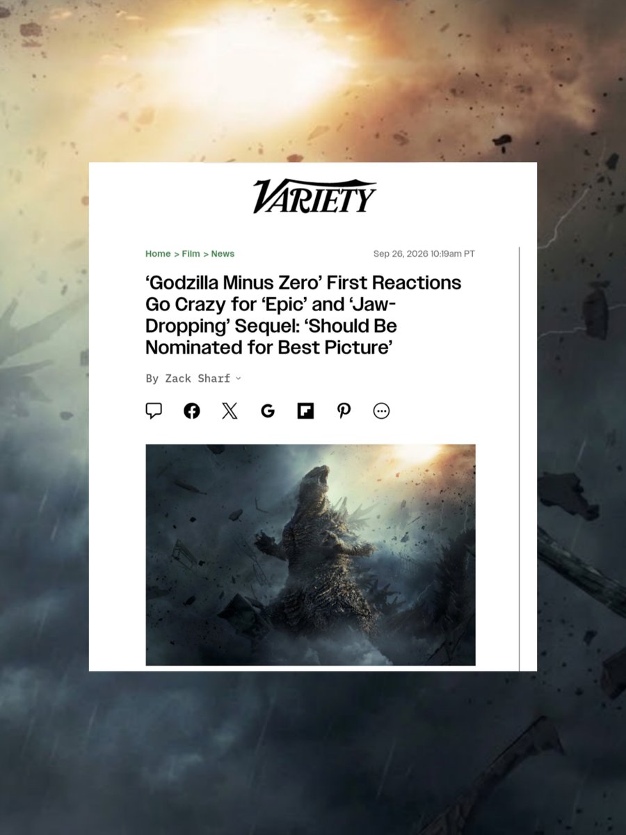 COTM_2's tweet photo. Las primeras reacciones de Godzilla Minus Zero la llaman una OBRA MAESTRA:

La consideran una de las mejores secuelas de la historia y piden su nominación al Óscar a Mejor Película. https://t.co/BEeeAN5W0l