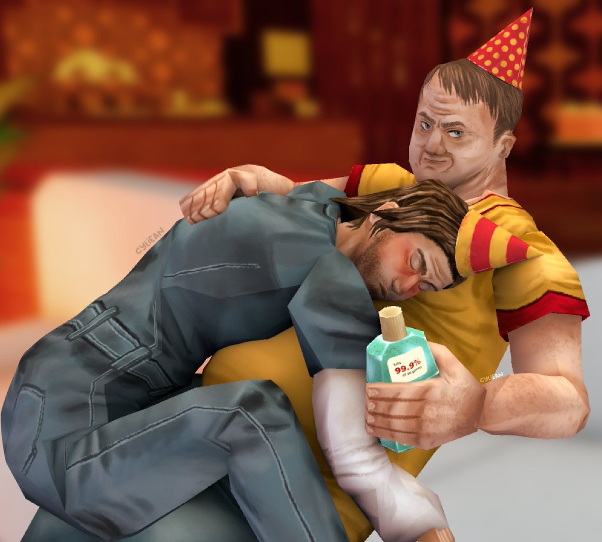 cyliean's tweet photo. Happy Birthday, Mouthwashing!! You gave me everything and more, thank you so much for the memories I've made and friends I've met. 
To celebrate, here are some of my favorite MW pieces I've made along the way ❤️
#mouthwashing #jimcurly #b3d #blender3d https://t.co/kDjZQBrBWA