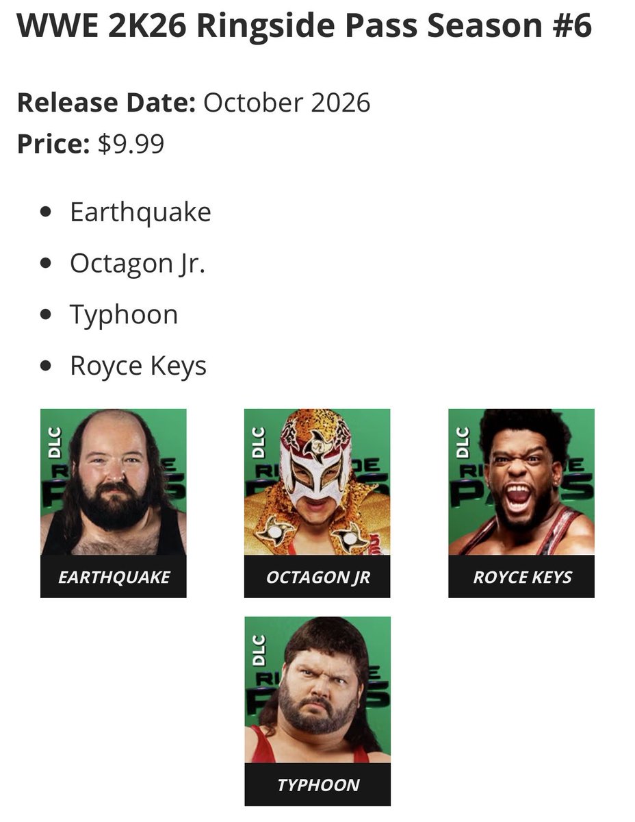 CloudWrestling's tweet photo. Next month, we’re getting the final Ringside Pass Season 6 for WWE 2K26 before we move to WWE 2K27 

Are you excited for this pass? And which extra Superstars or Persona cards would you like to see included this season?

Pic Credit : @TheSDHotel 

#WWE2K26 #WWERaw https://t.co/42qODzqwF0