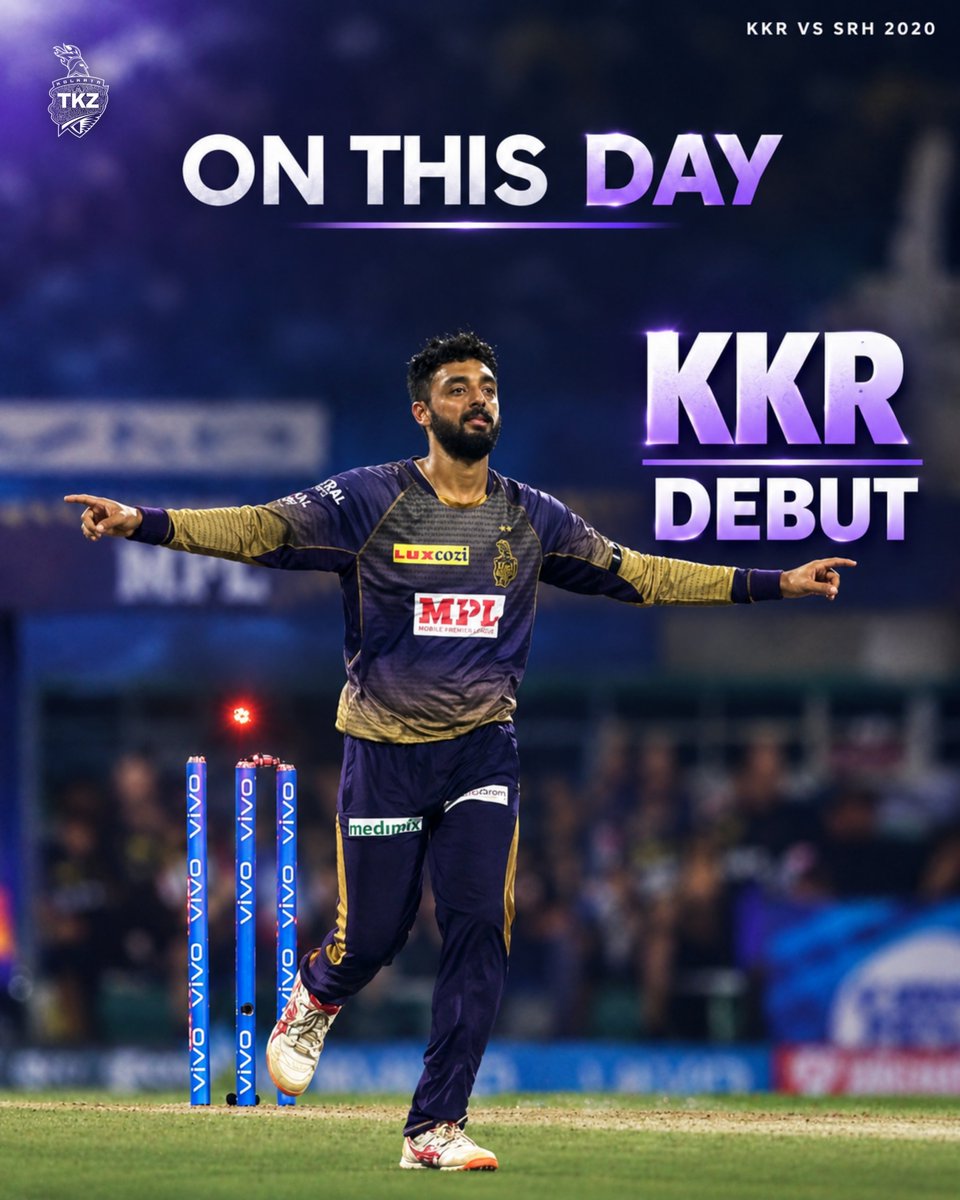 thekkrzone's tweet photo. On this day, our Wizard began his IPL journey. 🪄💜

From debut to domination — Varun Chakravarthy. 👑🌀

Happy Debut Day to our Wizard! 🪄💜

#VarunChakravarthy #TheKKRZone #KKR #KnightRiders #IPL https://t.co/s04f4qxprv