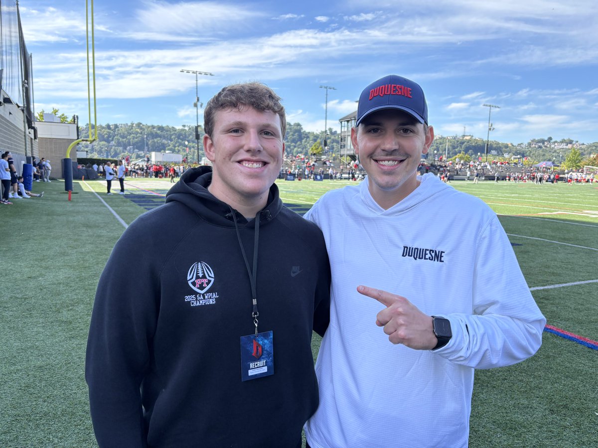 colecamilletti's tweet photo. Had a great time watching @DuqFB today! Thank you for having me out @DannyWelke . Can’t wait to get back! https://t.co/4TqA9tOl0f