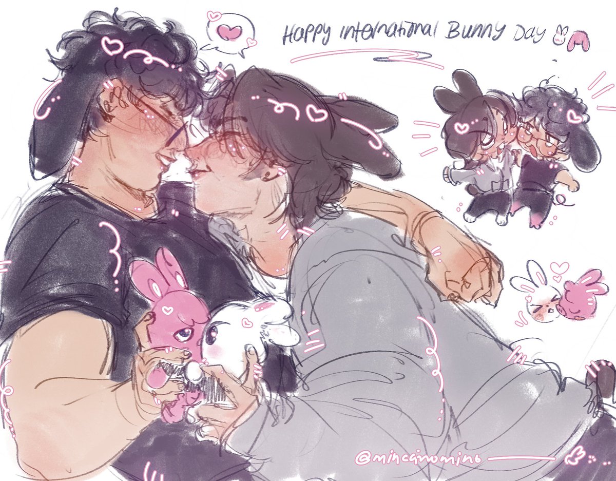 minccinomino's tweet photo. happy bunnies minbin for bunny day 🐰💕 https://t.co/N12UCh89Qw