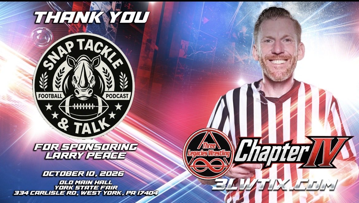 RefLarryPeace's tweet photo. Thank you @SnapTackleTalk for sponsoring me for @3Legacies - Chapter IV on October 10 from the York Expo Center in York, PA

Follow Snap Tackle and Talk on Facebook https://t.co/DZXKiuzX2s… https://t.co/2IXjjeqS2M