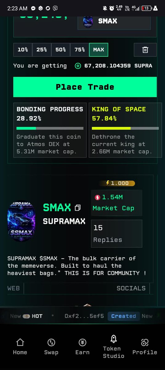supramax000's tweet photo. Small push and well make it to the king of the hill $SUPRA $SMAX https://t.co/6feqtRKw6B