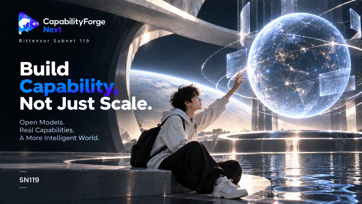 CFNextAI's tweet photo. AI progress isn’t just about bigger models. It’s about stronger capabilities, better efficiency and real-world utility. 🧠⚡

CapabilityForge Next explores open models, evaluation and continuous improvement on SN119.

Build capability, not just scale.
 #AI  #OpenModels #building https://t.co/7vgLK91Fa3