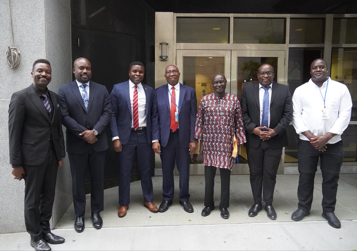 hillarytaylorvi's tweet photo. #unga met with ambassador @olara_otunnu, uganda 🇺🇬 /africa’s  candidate in the race to become the next secretary general of the united nations.

the latest unsc straw poll results show otunnu climbed from 5th to 3rd place. his campaign team led by @ruhakanar & @adoniaayebare is doing a credible job.

https://t.co/hnE3leWQxK