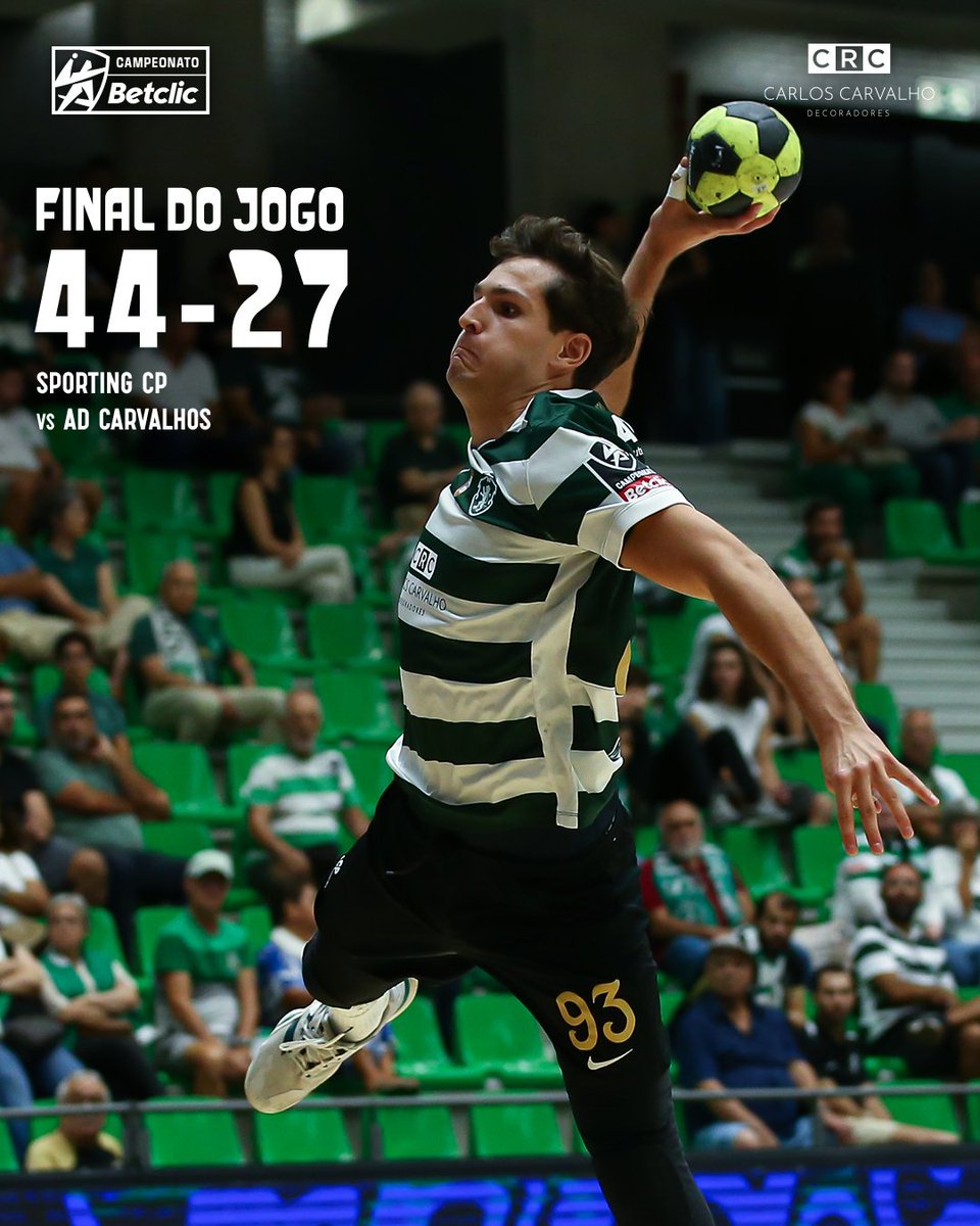 SCPModalidades's tweet photo. #AndebolSCP | ⏹️ Soma e segue 💪 Os Leões continuam 100% vitoriosos no Campeonato Betclic ✅
44-27 // #SCPADC https://t.co/kaVCloMZqn
