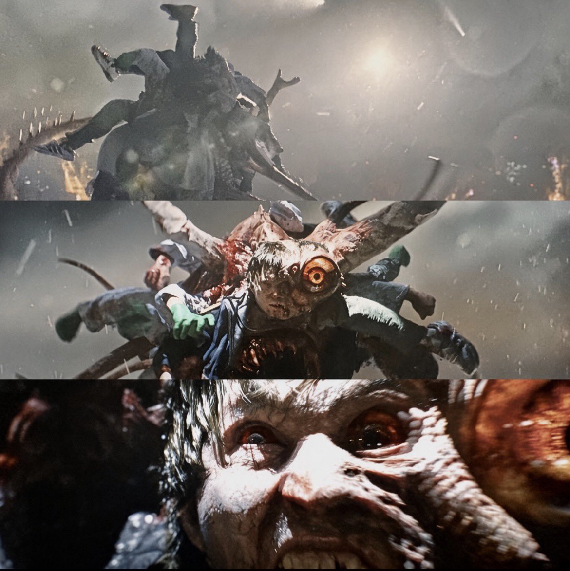 stephafterhours's tweet photo. Bryan’s final form having that giant eye on his shoulder is not random body horror. It makes him look eerily close to G-Virus Birkin from Resident Evil 2. Bryan did not just become infected…he became the kind of boss fight Leon would have to study before fighting. #ResidentEvil https://t.co/7Tb0zPRVRT