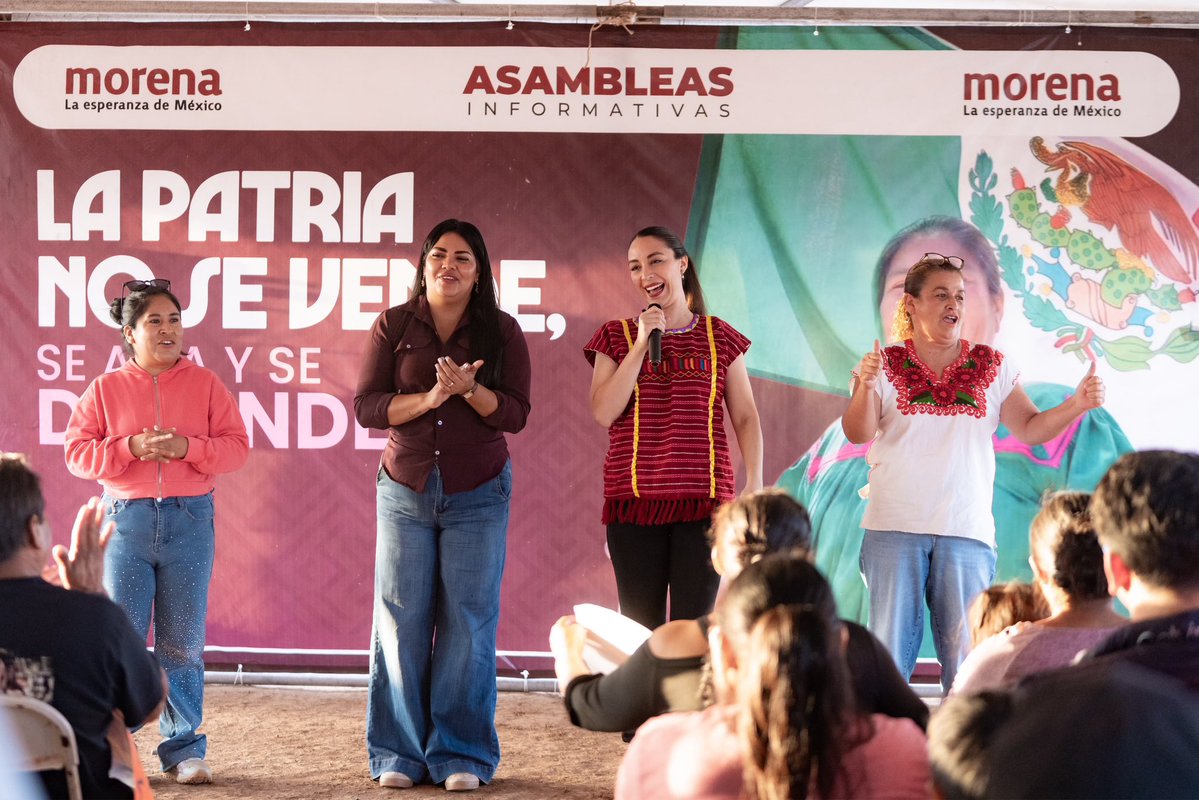 JulietaRamirezP's tweet photo. Compartimos el compromiso de la Presidenta @Claudiashein con San Quintín.

Por ello, desde esta primera semana como Coordinadora en Defensa de la 4T en Baja California, fue una prioridad recorrer este municipio y escuchar a su gente.

En esta asamblea reafirmamos que seguiremos luchando juntos por la justicia social para las y los trabajadores, docentes y familias de San Quintín.