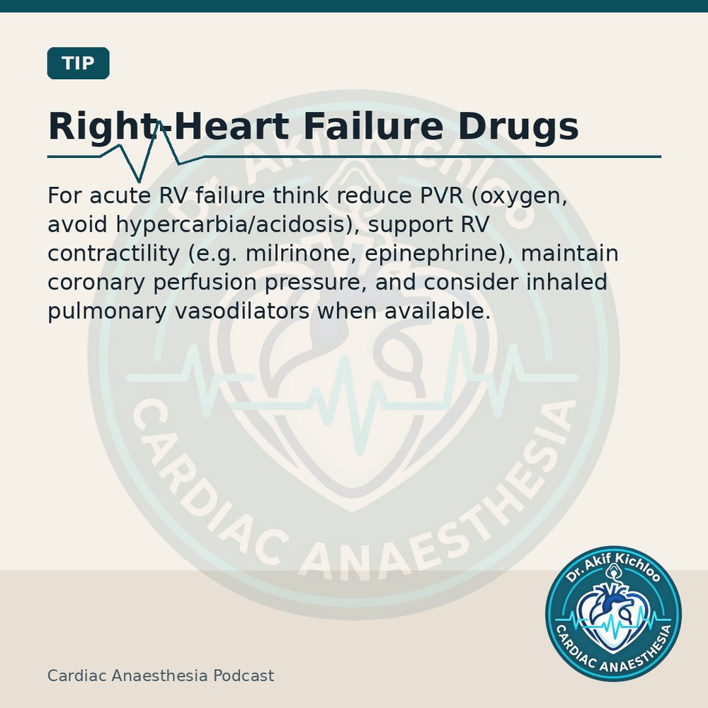 akifkichloo's tweet photo. RV, Residuals &amp; Risk
Ultrafiltration goals, RV failure drugs, residual MR/TR, EuroSCORE caveats.
Cardiac Anaesthesia Podcast
#CardiacAnaesthesia #CardiacAnaesthesiaPodcast #MedEd #CardiacOR https://t.co/EAT5qWkKLQ