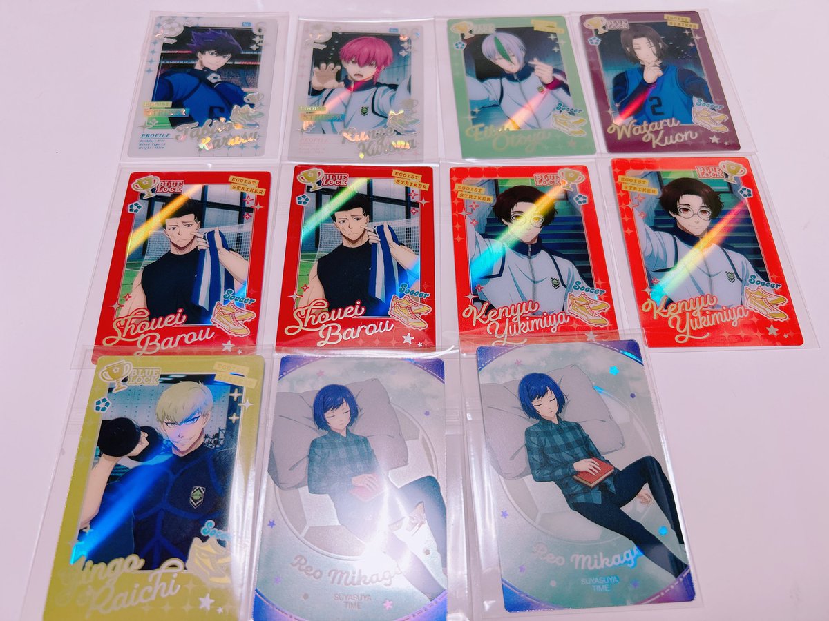 ku_good2's tweet photo. 《交換希望》
ウエハース 6
ローソン先行
ブルーロック ブルロ

《提供》
御影 玲王、雷市 陣吾、馬狼 照英、乙夜 影汰、雪宮 剣優、久遠 渉、烏 旅人、黒名 蘭世

《希望》千切 各1
※食品に付属をしている為もとの袋から出し、スリーブに入れております https://t.co/MuV9QQb3gd