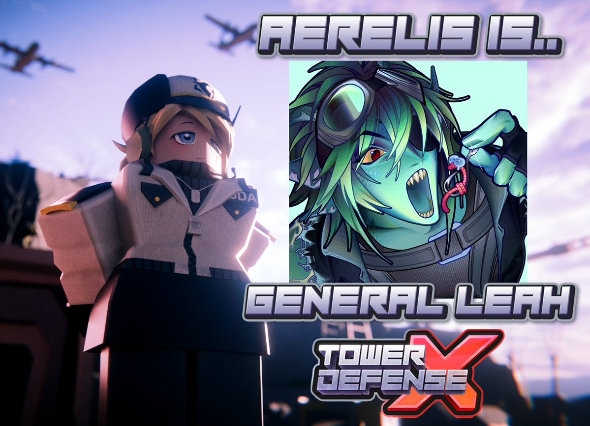 AerelisVA's tweet photo. Role Announcement 🎣 

I am so happy to finally announce... I am the voice behind General Leah for @TowerDefenseX in the newly released cutscene!! 

Huge thank to GDILives and his team for bringing me on!! :DD https://t.co/GFUPfVYngz