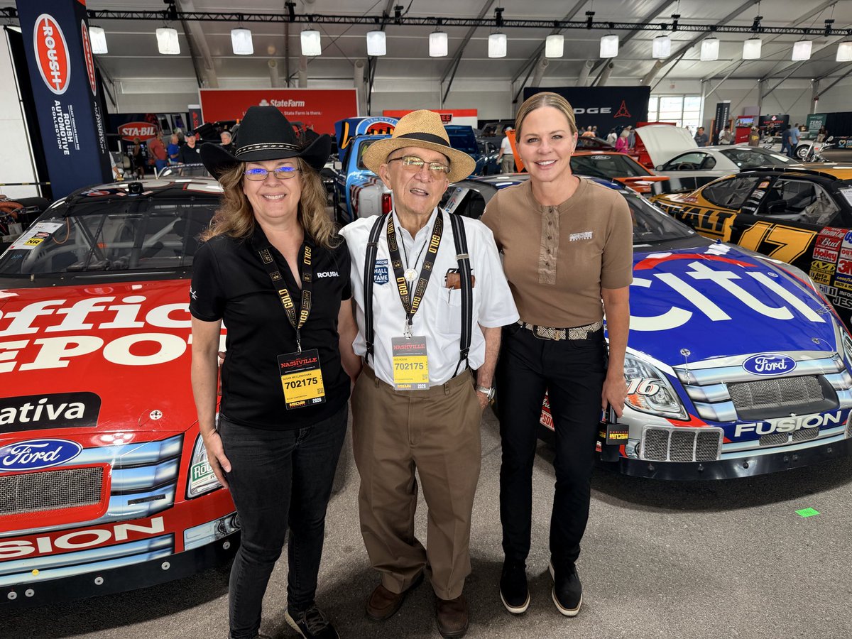 ShannonSpake's tweet photo. Jack Roush at Mecum. He’s selling cars from his collection. Wanted to be part of the auction process. It’s an incredible walk down memory lane. Edwards, Busch, Kenseth, Martin, Burton…Winston, Nextel, Sprint. Time capsules. (I was told Jack didn’t  sleep last night! So many emotions!) @mecum @ESPNPlus