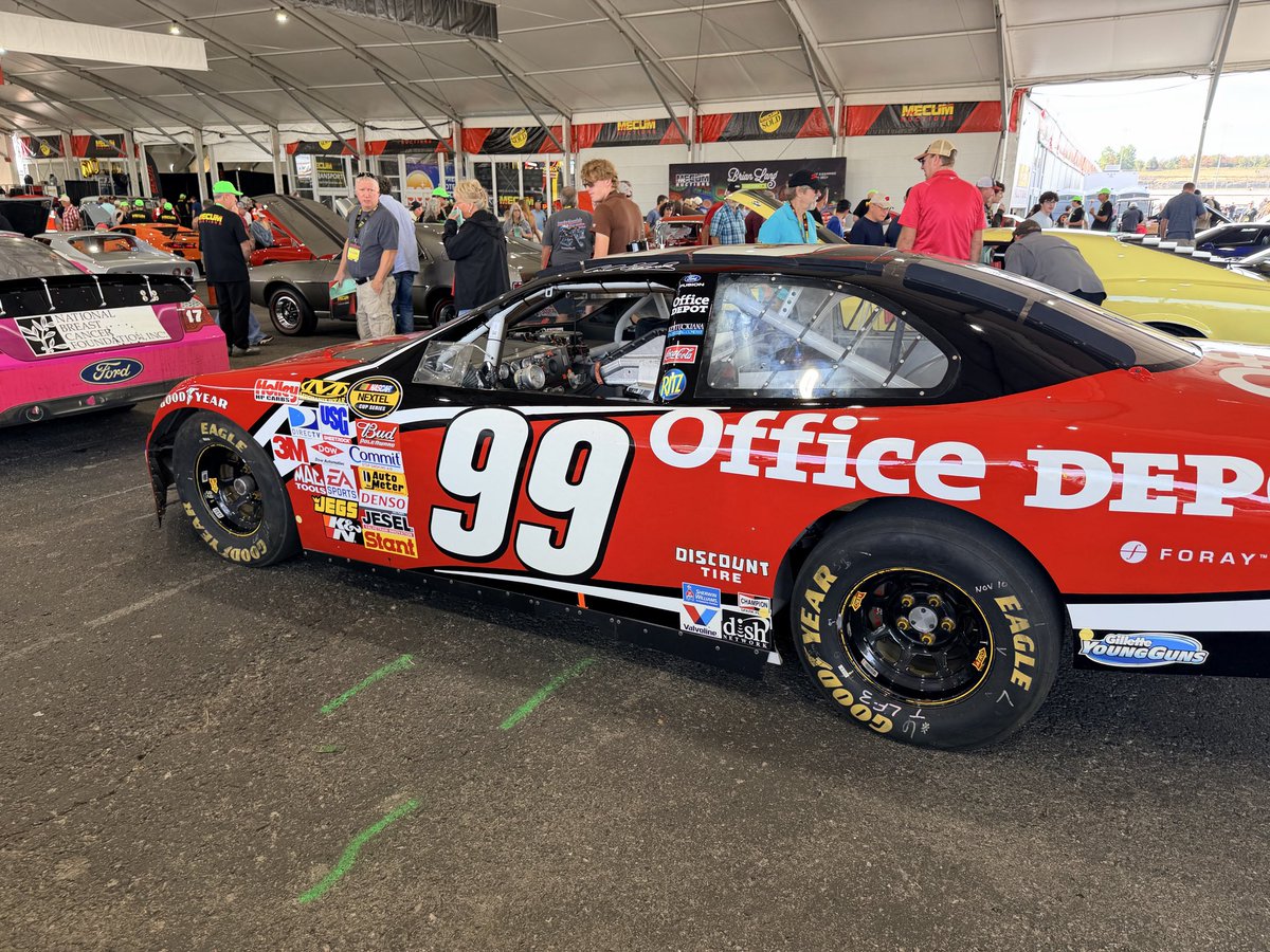 ShannonSpake's tweet photo. Jack Roush at Mecum. He’s selling cars from his collection. Wanted to be part of the auction process. It’s an incredible walk down memory lane. Edwards, Busch, Kenseth, Martin, Burton…Winston, Nextel, Sprint. Time capsules. (I was told Jack didn’t  sleep last night! So many emotions!) @mecum @ESPNPlus