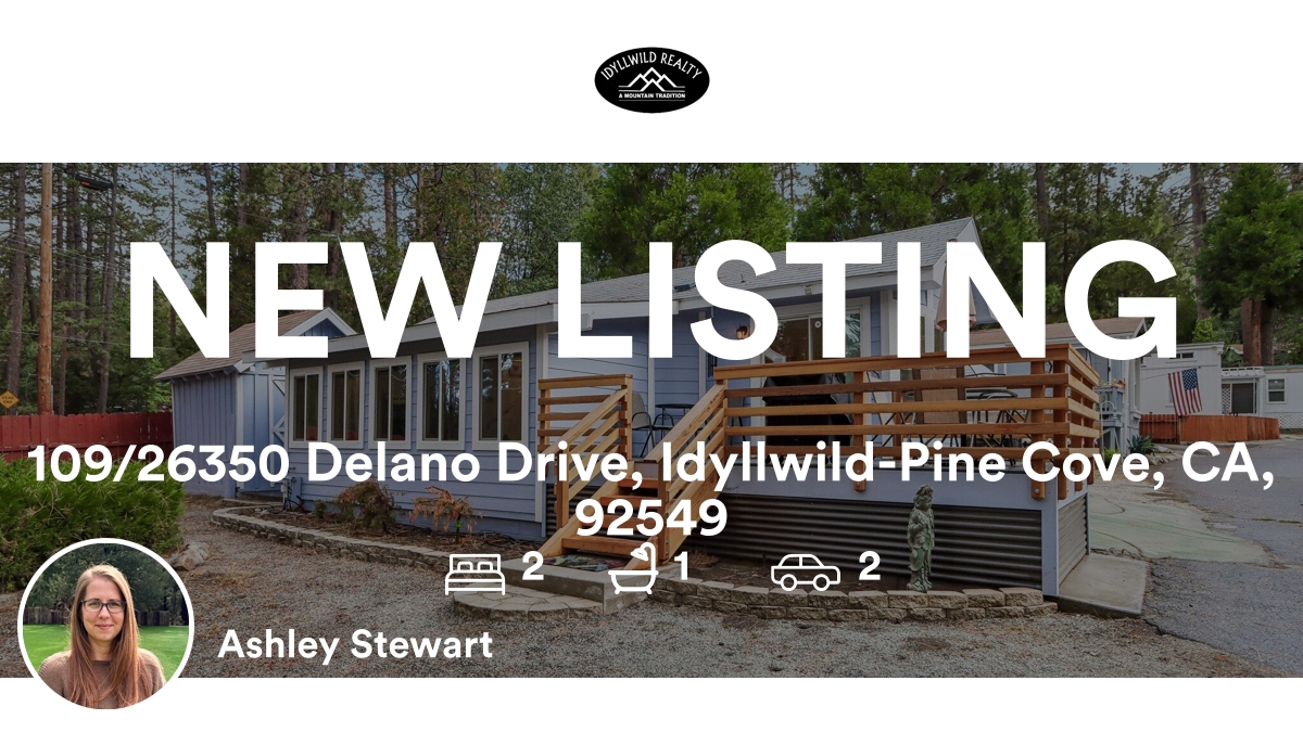 astewartidy's tweet photo. π 2 π 1 π 2
π 109/26350 Delano Drive, Idyllwild-Pine Cove, CA, 92549
My latest listing on RateMyAgent.
CAR 01466789
https://t.co/eCBvyjTN42
...
#ratemyagent #realestate #Idyllwild_Realty https://t.co/LrFmwMdB4D