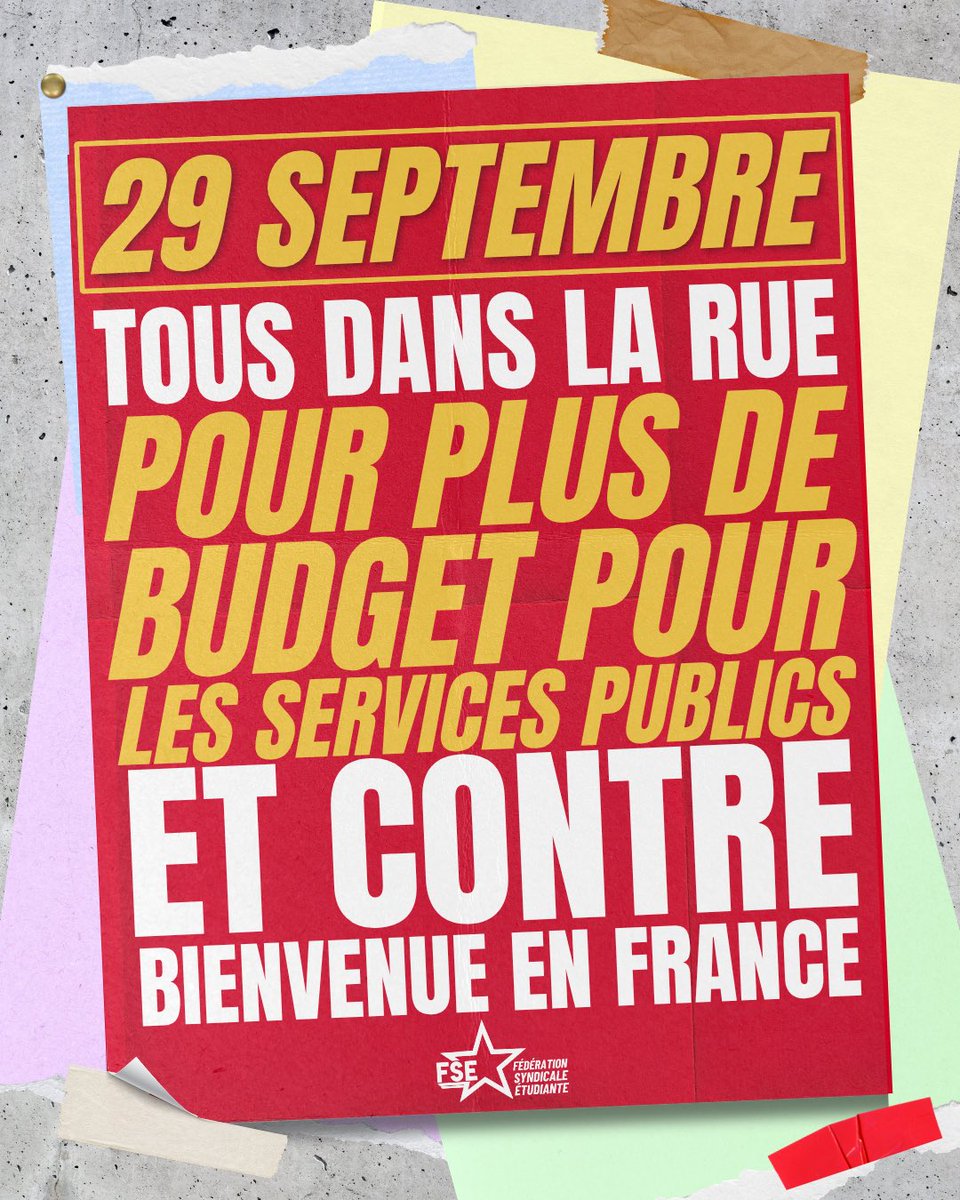 FSE_natio's tweet photo. 📣 Le 29 septembre : tous dans la rue ! 

[THREAD] https://t.co/SNIif9vFSJ