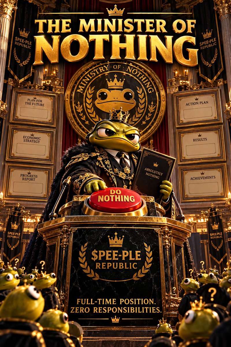 Omodeleiya's tweet photo. POV: you finally got appointed to the Ministry of Nothing 😭🏛️

$PEE-PLE
#PeePleRepublic @thesoldemocracy https://t.co/yyrlfmkCnT