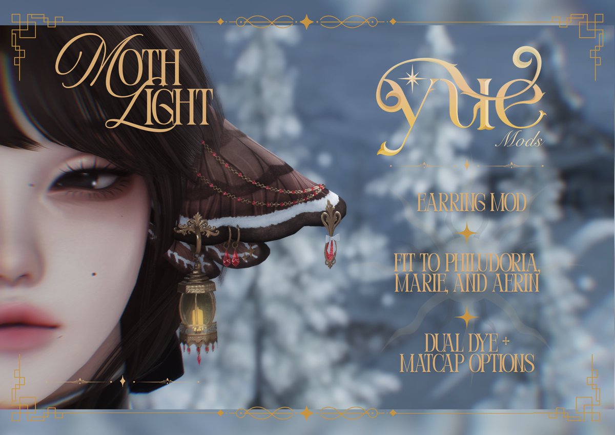 wolmyth's tweet photo. Mothlight Earrings are now live ♡

Fitted to Runa’s Philudoria Moth Ears and Marie &amp; Aerin Elf Ears! (Links below!) https://t.co/xUcPwKpgXI