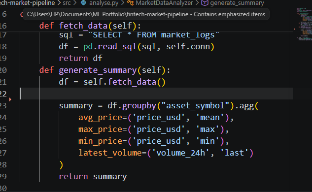 Samicode's tweet photo. Built a real-time crypto market data engine from scratch 📈
The pipeline extracts live price snapshots, backs up JSON payloads, loads structured logs into MySQL, and auto-generates dual-axis trend plots.

Code &amp; full documentation on GitHub! 👇🏽🔥 #Python #DataEngineering #FinTech https://t.co/5GEjbCnbgi