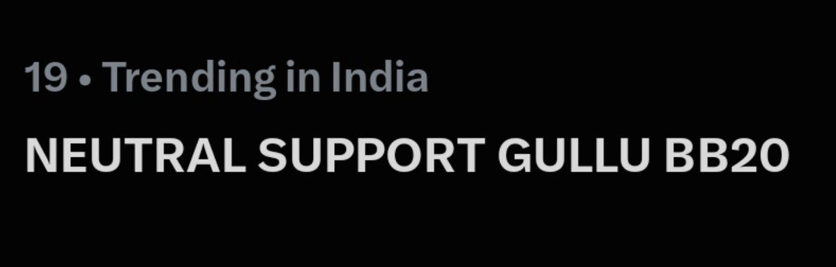 BiggbossKaTadka's tweet photo. Exclusive 

NEUTRAL SUPPORT GULLU BB20 is Trending in India...

RT if you are participating... https://t.co/BfSracNaxY