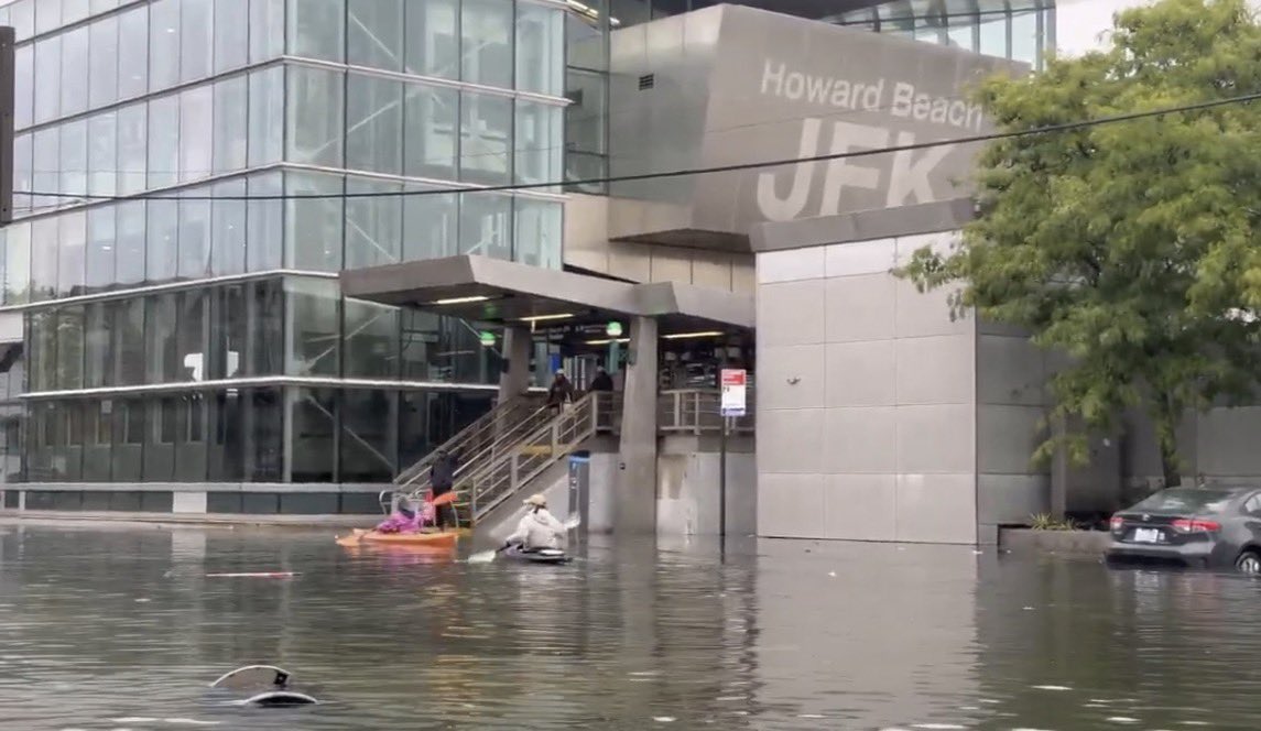 SamAntar's tweet photo. Hey @NYCMayor Mamdani: You and your team did a great job! We’re swimming in socialism. 

Photo credit: @NycStormChaser https://t.co/6kH8t6J8lJ