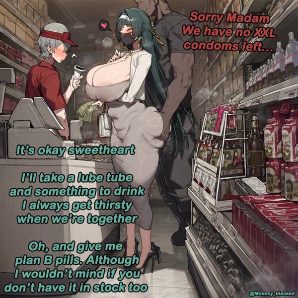 _MOMMY_BLACKED's tweet photo. ♠️ Your late night shift got interesting when a snowbunny and her black boyfriend entered.

Will you give her the plan B or pretext you are out of stock? ♠️ https://t.co/wo21HQYrVy