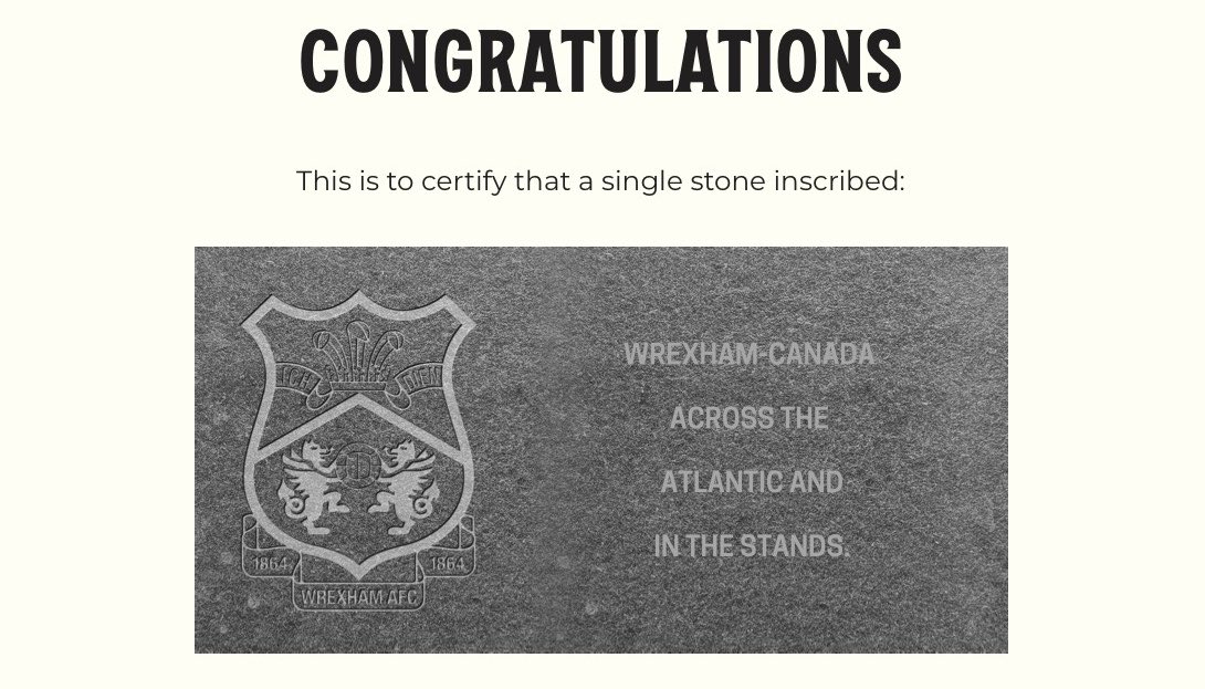 wrexham_canada's tweet photo. We now will have a permanent place at The Racecourse ❤️🇨🇦🏴󠁧󠁢󠁷󠁬󠁳󠁿 https://t.co/S5sQiJcKej