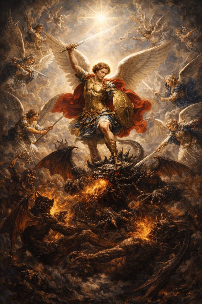 chiamaka___o's tweet photo. Prayer to Archangel Michael

Saint Michael the Archangel, defender of the faithful and prince of the heavenly host, I come before you and before God tonight with a grateful heart. Thank You, Lord, for hearing my prayers even when I don't say them perfectly, and for placing Saint Michael as a guardian over those who call on him.

I ask for your protection over my life, my home, and everyone I love. Stand guard against anything that seeks to harm us — seen or unseen, spiritual or physical. You who cast down what threatened Heaven's order, cast out whatever threatens the peace of my household, my finances, my relationships, and my peace of mind.

But Lord, I also bring You the specific battles I'm facing right now — the ones I haven't fully spoken out loud. Give me discernment to recognize what is working against me, and courage to stand firm when the fight feels bigger than I am. Where I am tired from defending myself alone, let Saint Michael's strength become mine.

Thank You for never leaving me undefended, even in the fights I don't fully understand.

Amen.

Go in strength, knowing you are defended.