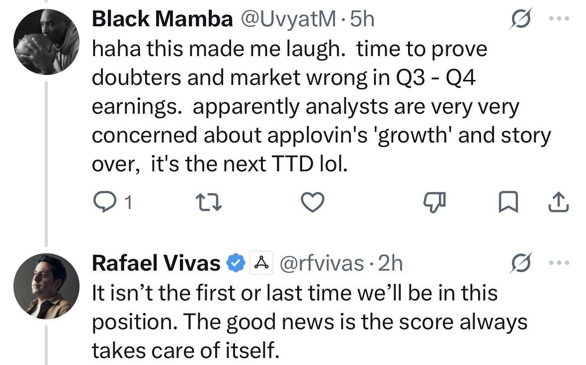 thetomcollins's tweet photo. Q3 is almost over

$APP management has a pretty good idea of what the numbers look like by now

And the messaging from inside the company continues to sound like this… https://t.co/mAY7MZcGhU