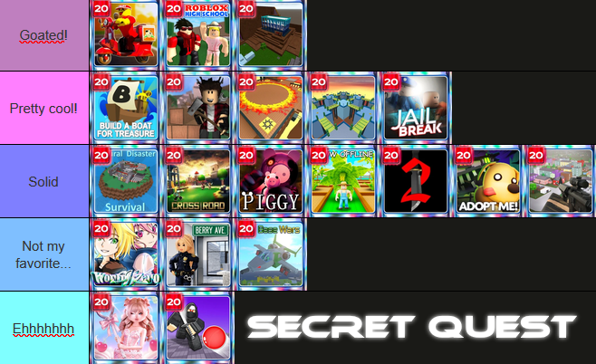 Meme_Mans1's tweet photo. for the 5 people who will see, this is my opinion on every quest in the roblox hunt 20 event! https://t.co/VZnVZkpjI0