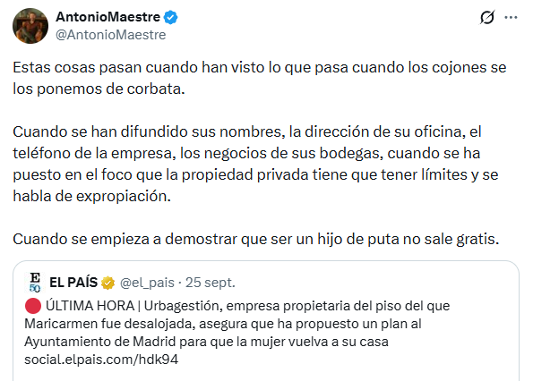 JMASPASC's tweet photo. Esto es lo que hay. Este subproducto ultraprocesado de la televisión, fardando de la difusión de datos y "poner los cojones de corbata". 
Y dice que los hijos de puta son otros. https://t.co/vMg7PFUWPt