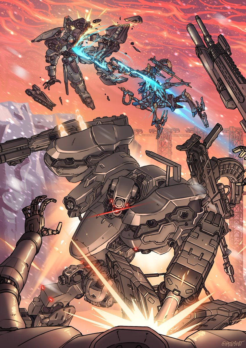 rattlegeist's tweet photo. Here's my contribution to @ArmoredCoreZine - the Rubicon Handshake!
Physical copies of the zine are sold out- but postcards &amp; digital versions are still available. https://t.co/vlpbzsUXPP