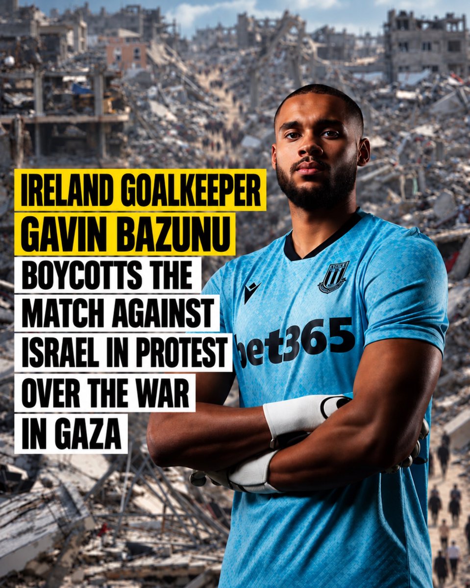 EyeonPalestine's tweet photo. Ireland goalkeeper Gavin Bazunu boycotts the match against Israel in protest over the war in Gaza, while other players have also refused to participate or shake hands with Israeli players. https://t.co/jbHbJewwRc