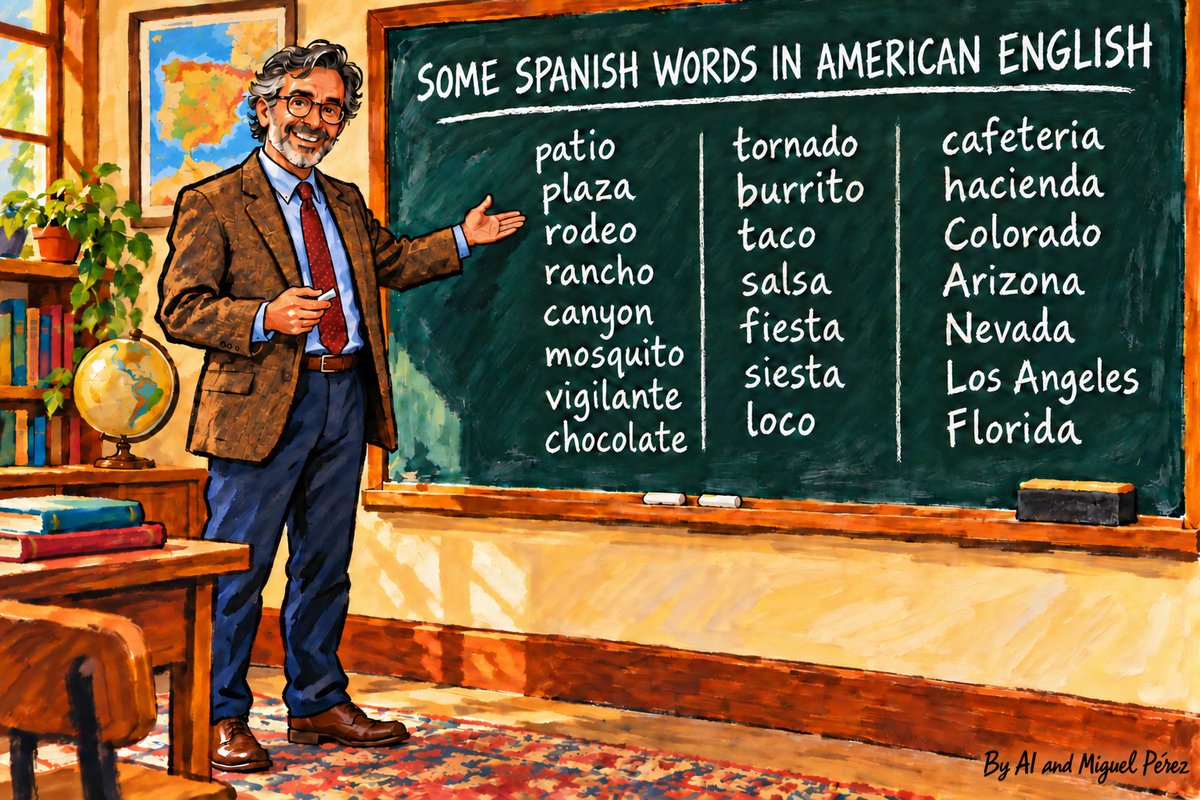 ColumnistPerez's tweet photo. Many Americans, including those who complain about Spanish speakers, actually speak the language they condemn, without even realizing it. HISPANIC HERITAGE MONTH -DAILY HISTORY LESSONS - DAY 13 - Read: Speak any Spanish lately? https://t.co/CyYVqCysc8 https://t.co/2Zm3FYIBC5