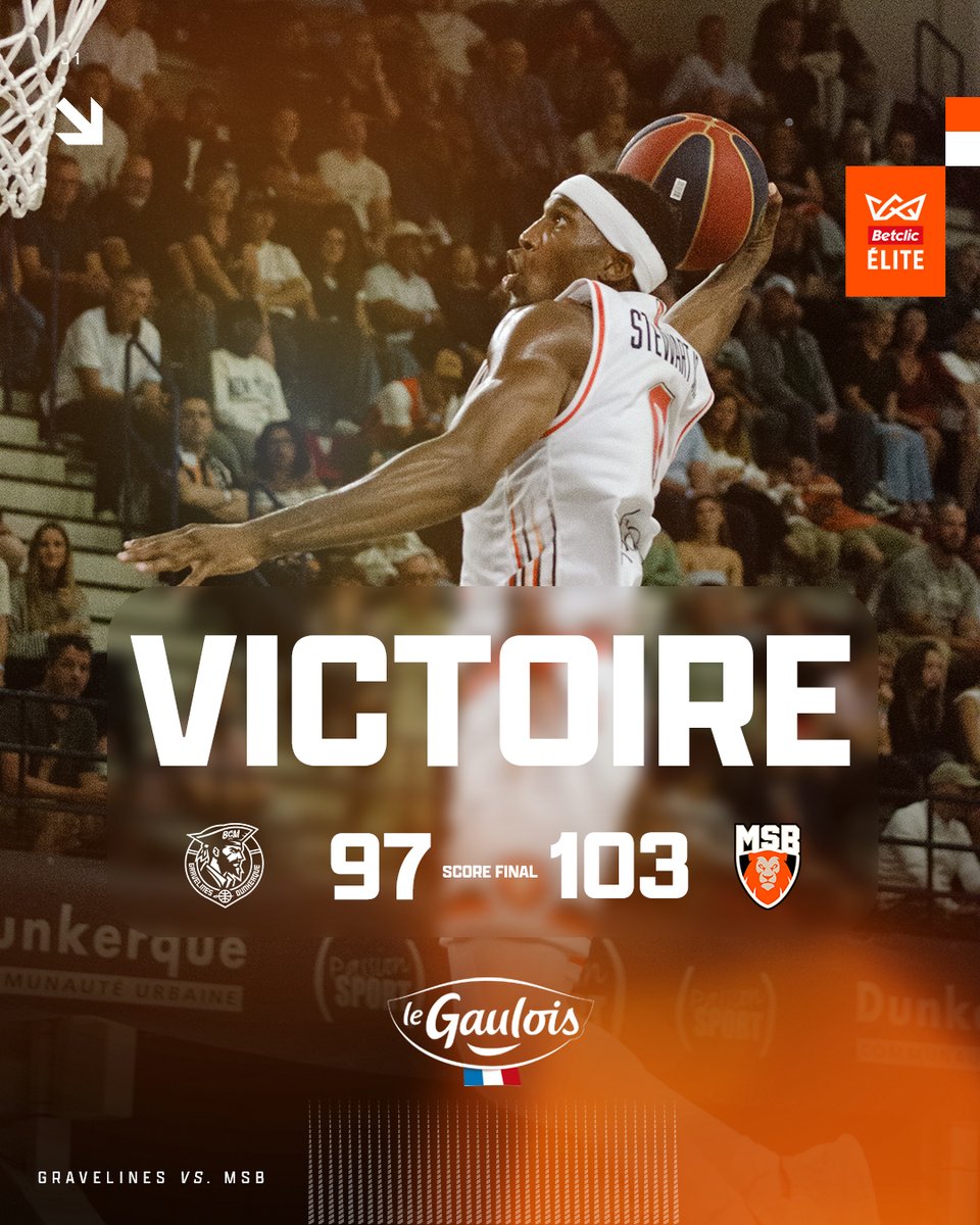 MSB_Officiel's tweet photo. Il aura fallu aller en prolongation pour arracher ce match en ouverture de la saison de @Betclic_ELITE 😤🔥

Compteur de victoire ouvert ! 🔓😃 https://t.co/b5qmkdiRdu