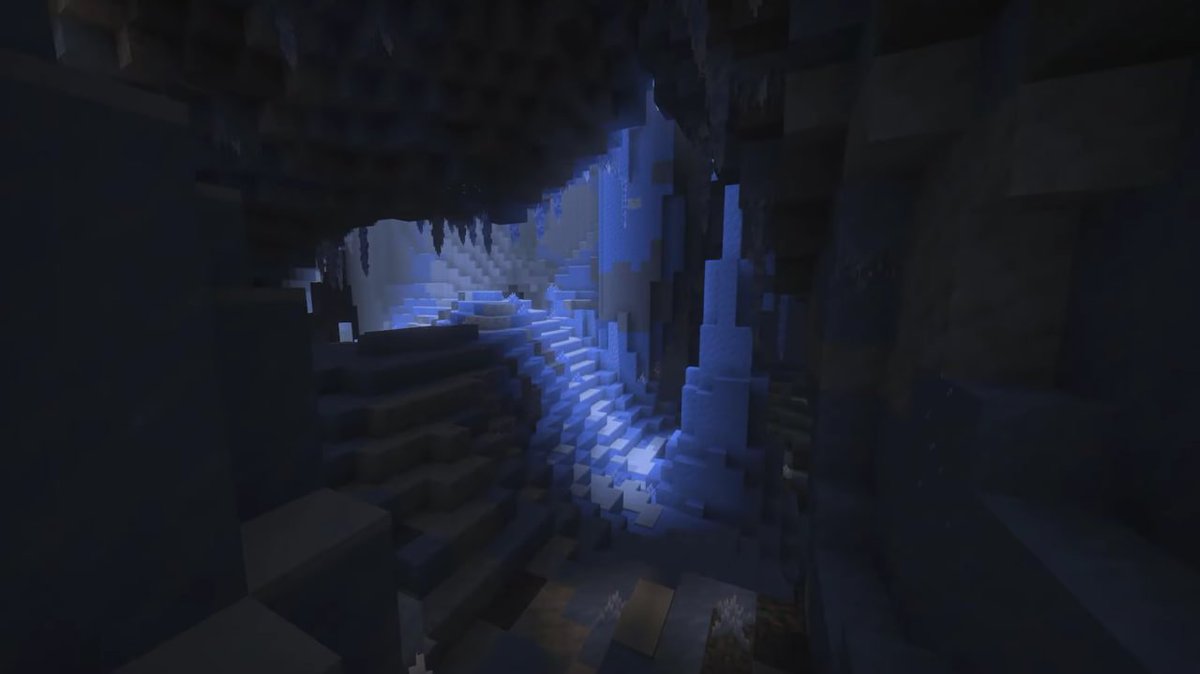MinecraftWikiUK's tweet photo. Анонсовані нововведення для зимового дропа 2026 року:

«Ice Caves» (укр. Крижані печери) — печерний біом, що складається з блоків льоду, крижаних кристалів та бурульок.

3/8 https://t.co/rfA100gDYu