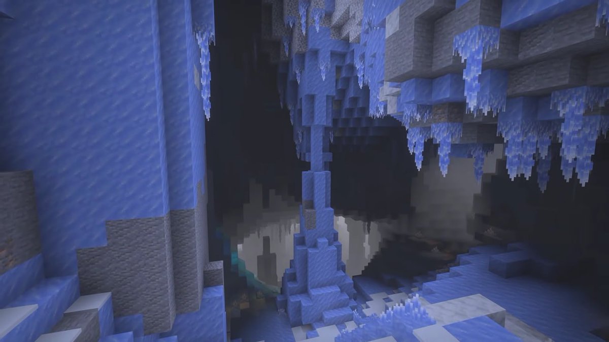 MinecraftWikiUK's tweet photo. Анонсовані нововведення для зимового дропа 2026 року:

«Ice Caves» (укр. Крижані печери) — печерний біом, що складається з блоків льоду, крижаних кристалів та бурульок.

3/8 https://t.co/rfA100gDYu